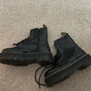 Brand new black polished tie up Dr. Martens